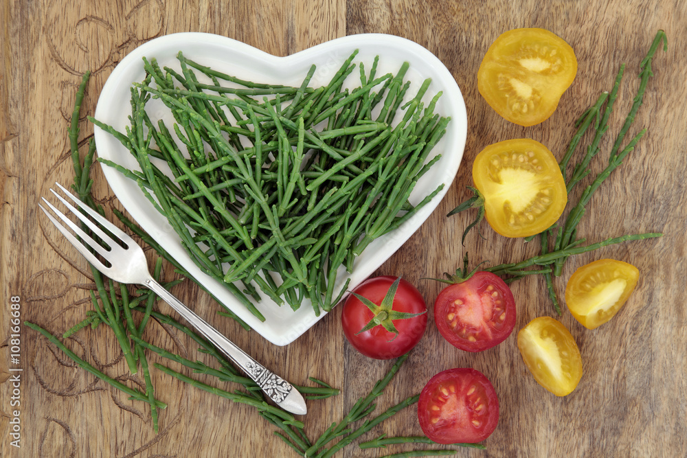 Samphire and Tomato Healthy Diet Food Samphire and Tomato Healthy Diet Food