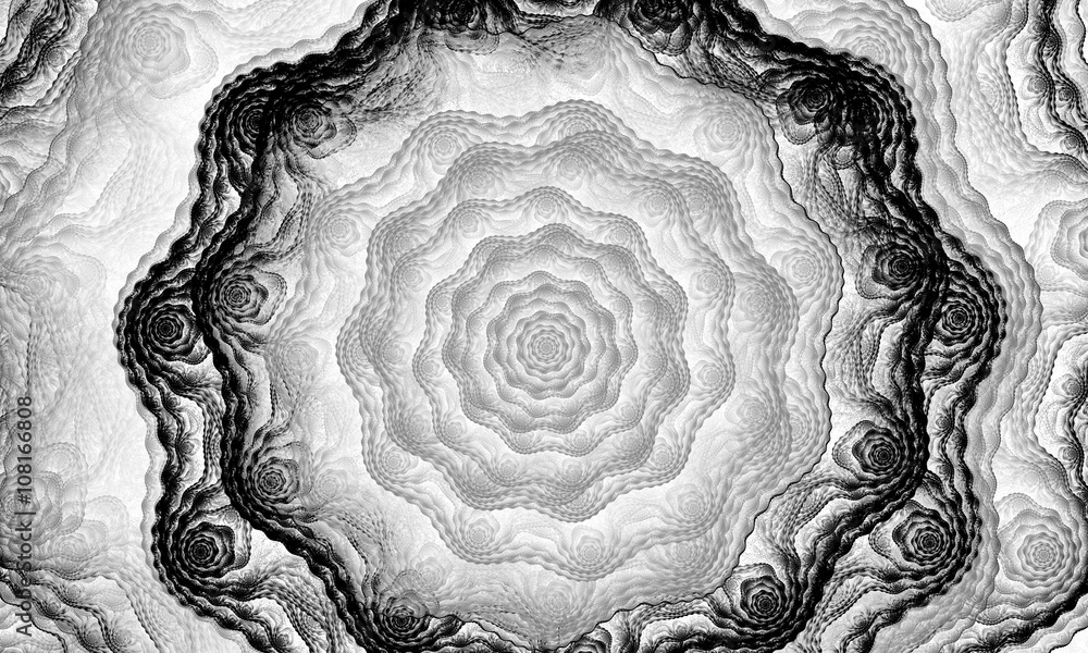 Fototapeta premium Abstract wallpaper. Abstract fractal. Fractal art background for creative design. Decoration for wallpaper desktop, poster, cover booklet, card. Psychedelic. Print for clothes, t-shirt.