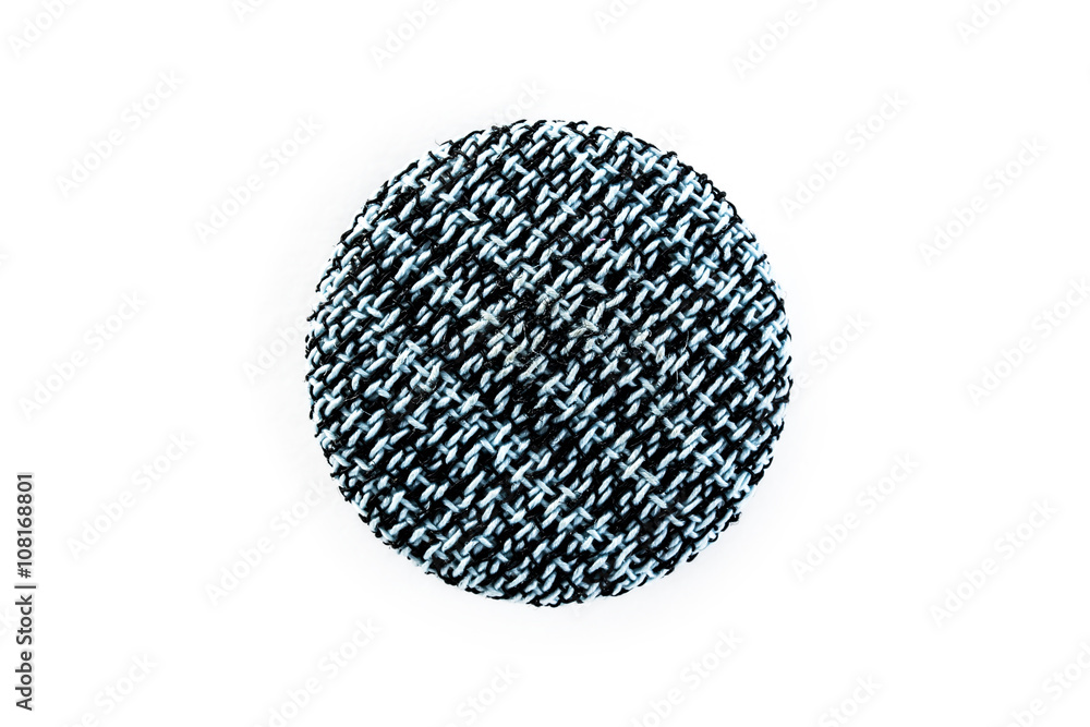 striped button on a white background striped button on a white background