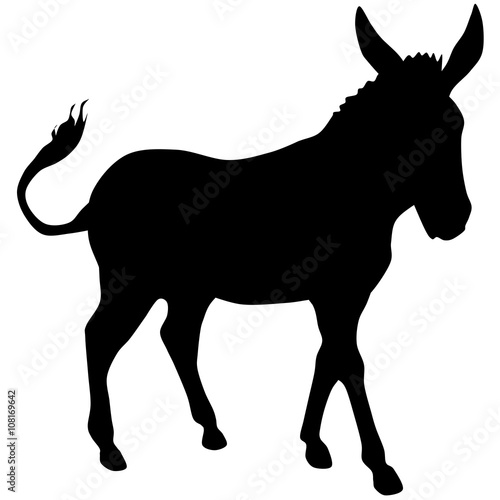 silhouette of a donkey. black vector illustration. esp10