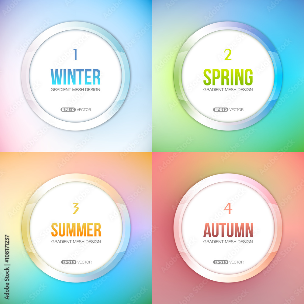 Obraz premium Four Seasons vector set