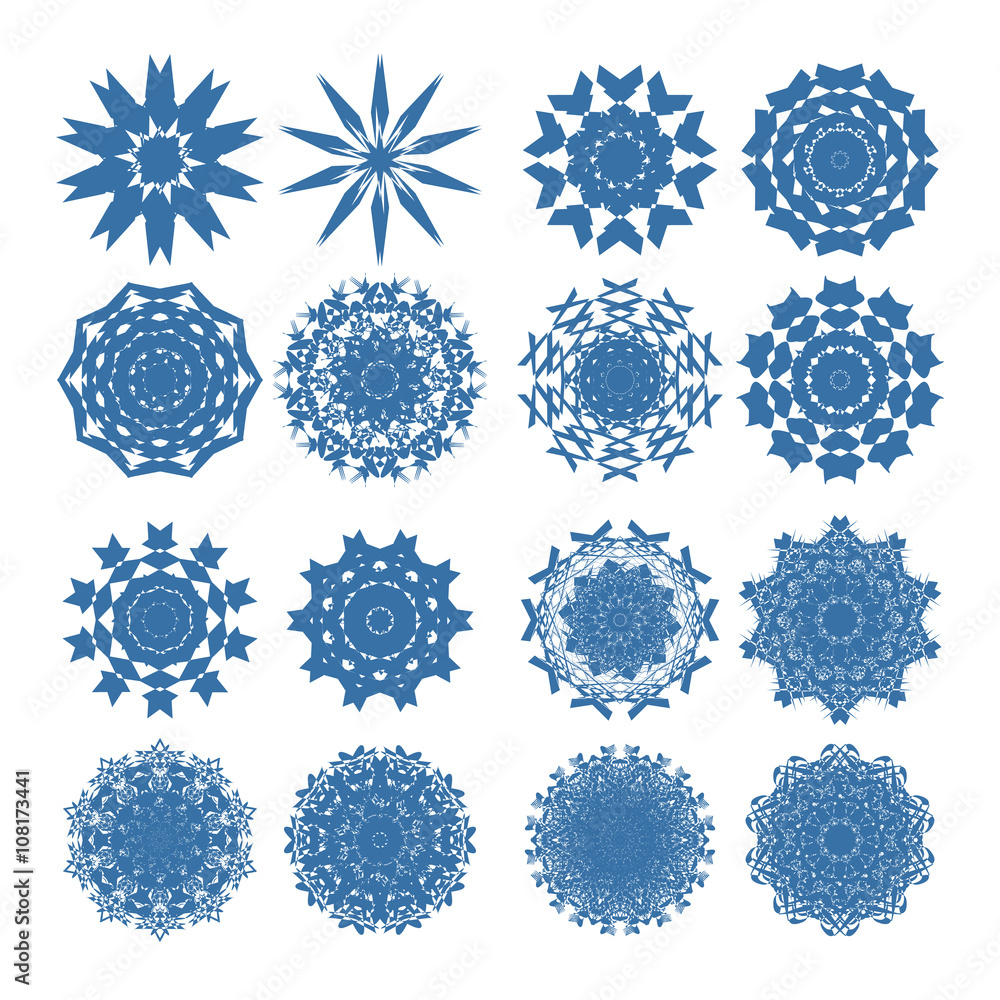 A lot of different vector arranged snowflakes A lot of different vector arranged snowflakes