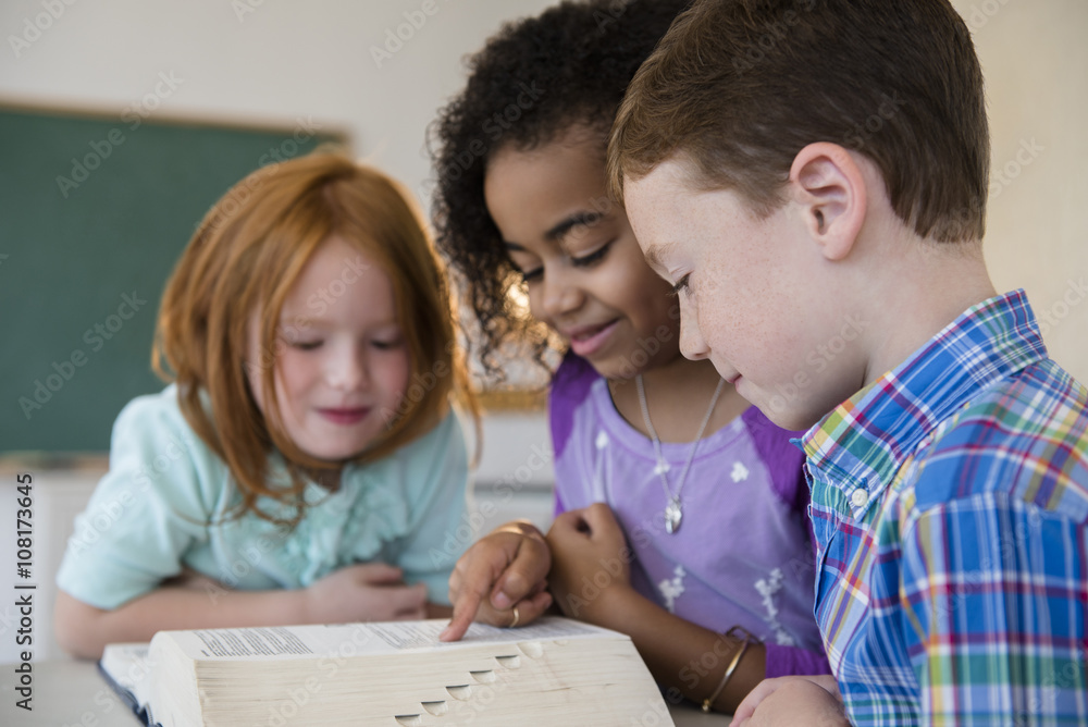 Students using dictionary in classroom Students using dictionary in classroom