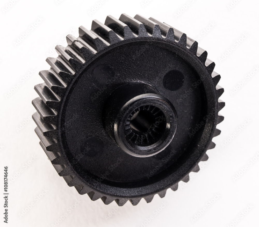 plastic gear on a white background plastic gear on a white background