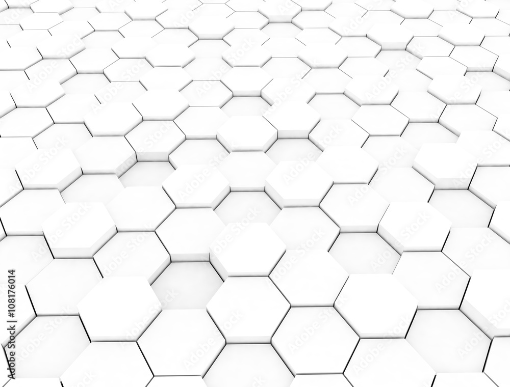 Hexagon pattern 3d white background Hexagon pattern 3d white background