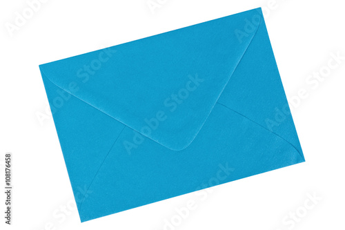 Blue envelope on a white background