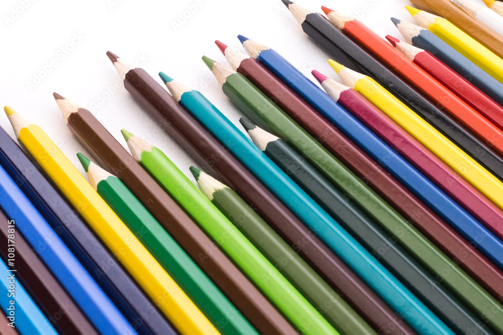 colored pencils on white background colored pencils on white background