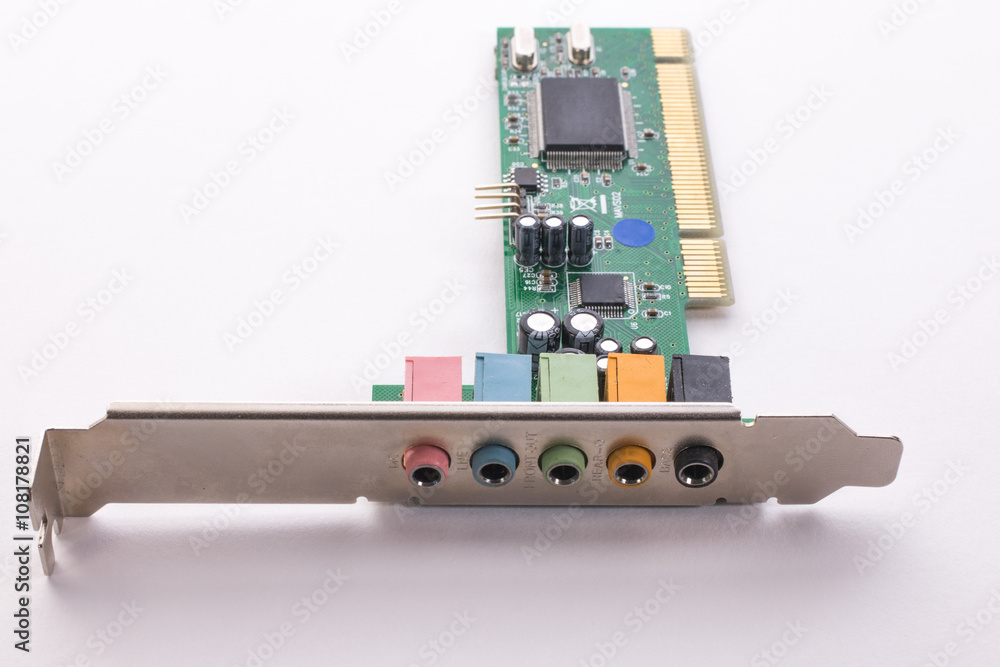 sound card on a white background sound card on a white background