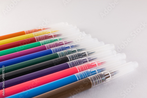 colored pens closeup