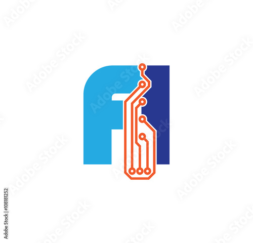 fi logotype simple tech