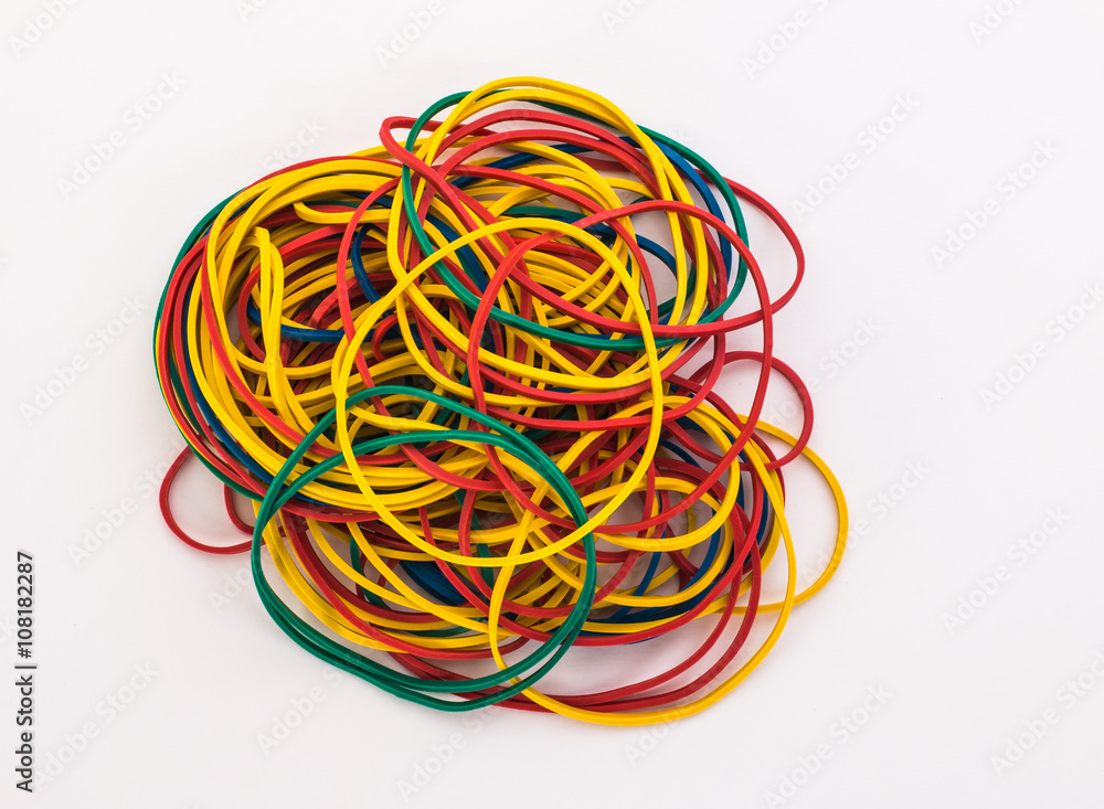 elastic bands for money on a white background elastic bands for money on a white background