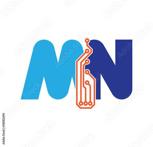 mn logotype simple tech
