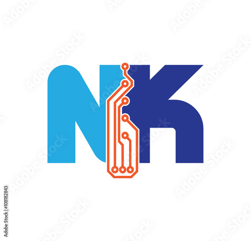 nk logotype simple tech