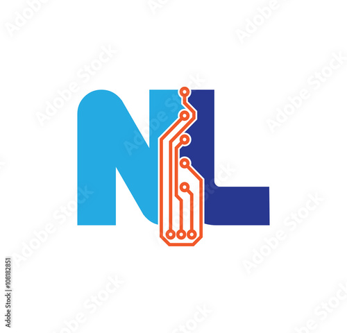 nl logotype simple tech