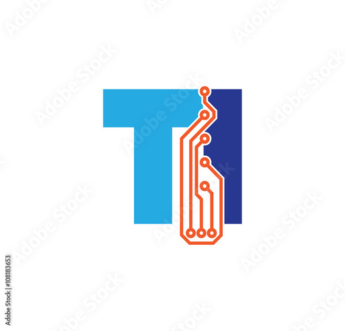 ti logotype simple tech