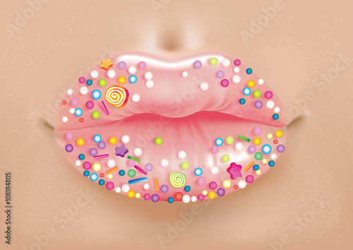 Shiny candy lips