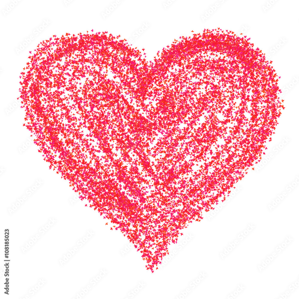 Outline of a red painted heart shape
