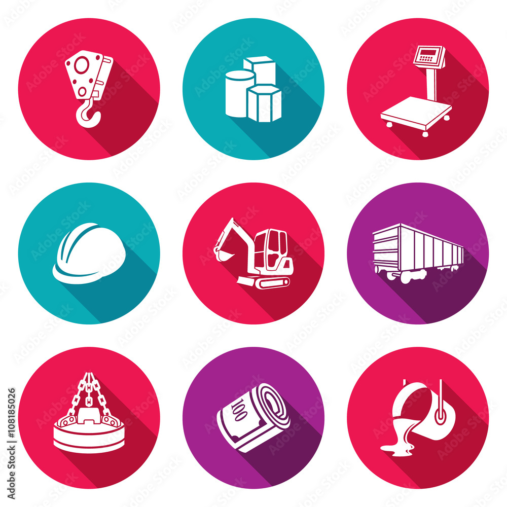 Metallurgy Icons Set. Vector Illustration. Metallurgy Icons Set. Vector Illustration.