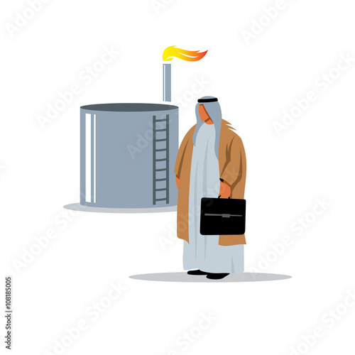 The man in the oil and gas industry. Vector Illustration.