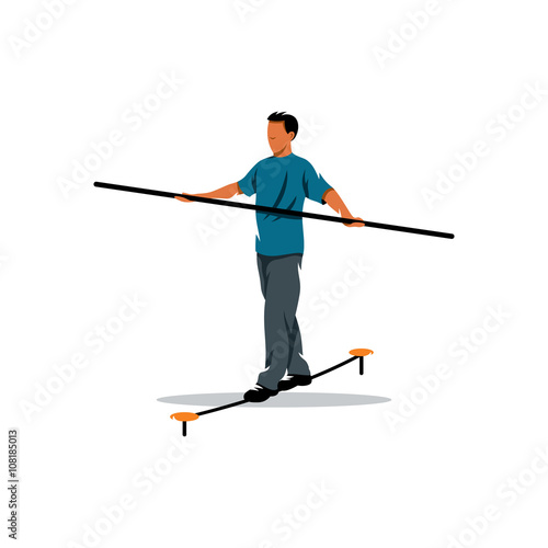 Funambulist. Vector Illustration.