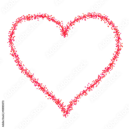 Outline of a red painted heart shape