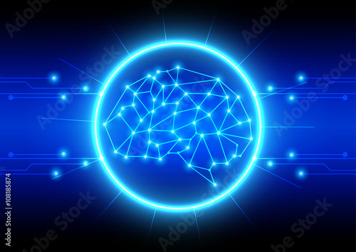 Abstract technological brains vector background. illustration ve