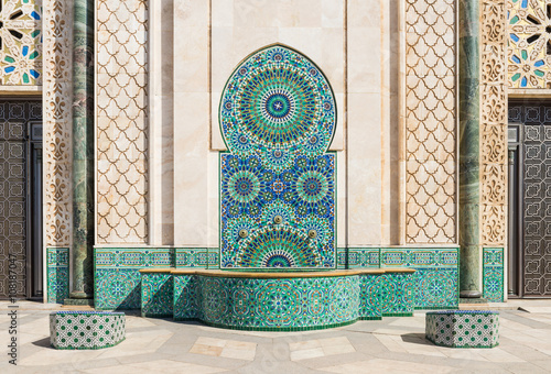 The roof of corridor in Grand Mosque of Hassan II