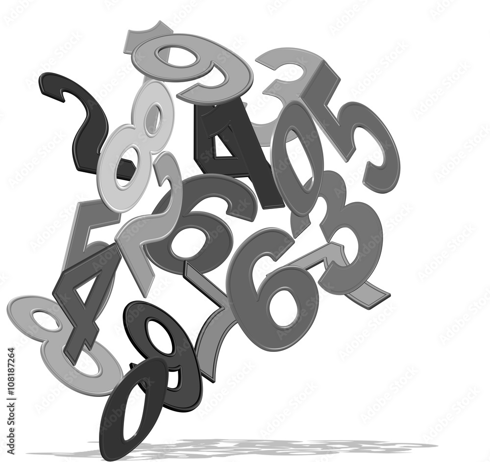 Zahlen, Ziffern, Many numbers Stock-Illustration | Adobe Stock