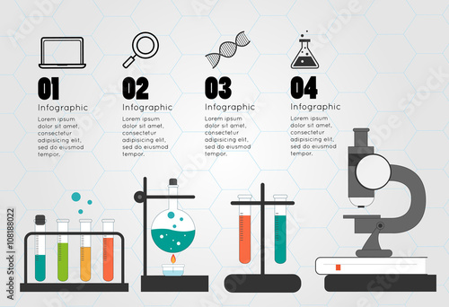 Chemistry Bulb Infographic for science concept..