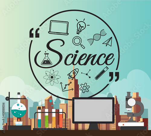 Chemistry Bulb Infographic for science concept.. photo