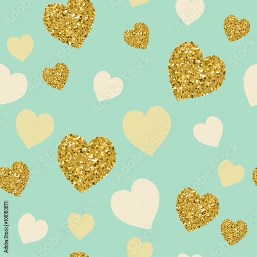 Trendy hearts color vector seamless pattern. 