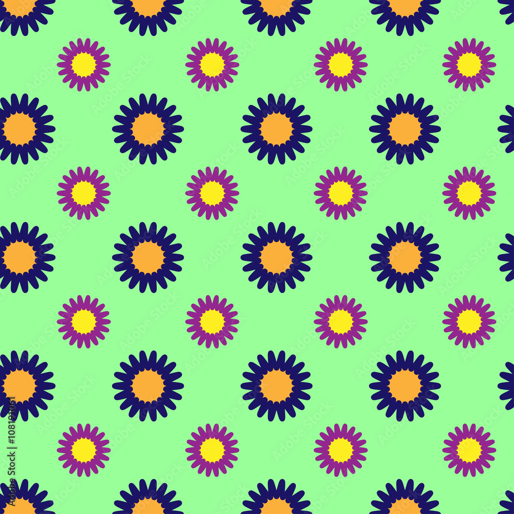 Flowers geometric seamless pattern 8,04