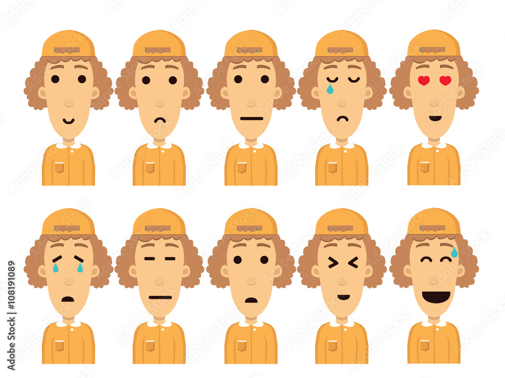 Boy Cartoon Character Vector Set. Isolated. Illustration Boy Cartoon Character Vector Set. Isolated. Illustration