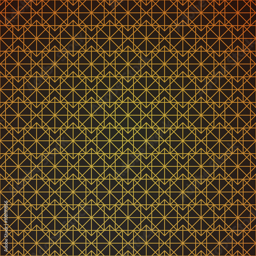 Gold geometric retro abstract seamless cube pattern with rhombuses, square. Vintage party. Wrapping paper. Scrapbook paper. Vector illustration. Art deco Background. Graphic texture. Seamless pattern.