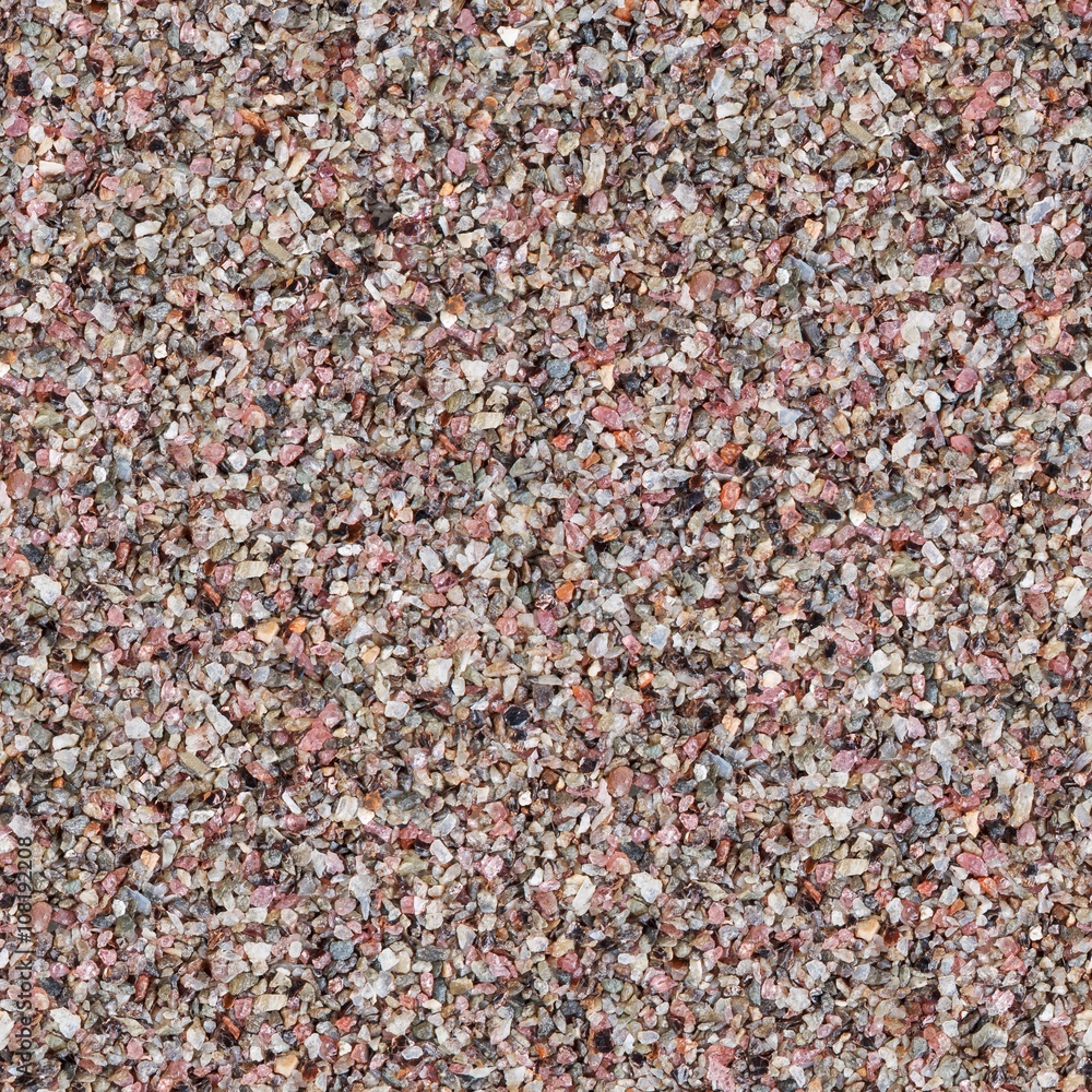 Red, white, black small stones. Quartz. Seamless square texture. Red, white, black small stones. Quartz. Seamless square texture.