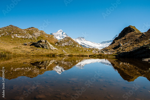 Mountains reflecting in a lake