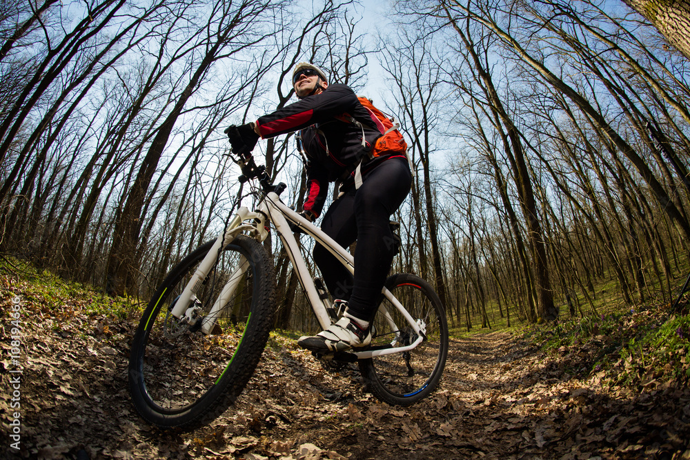 Naklejka premium Cyclist Riding the Bike