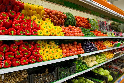 Vegetables on shelf in supermarket © Irina Sokolovskaya