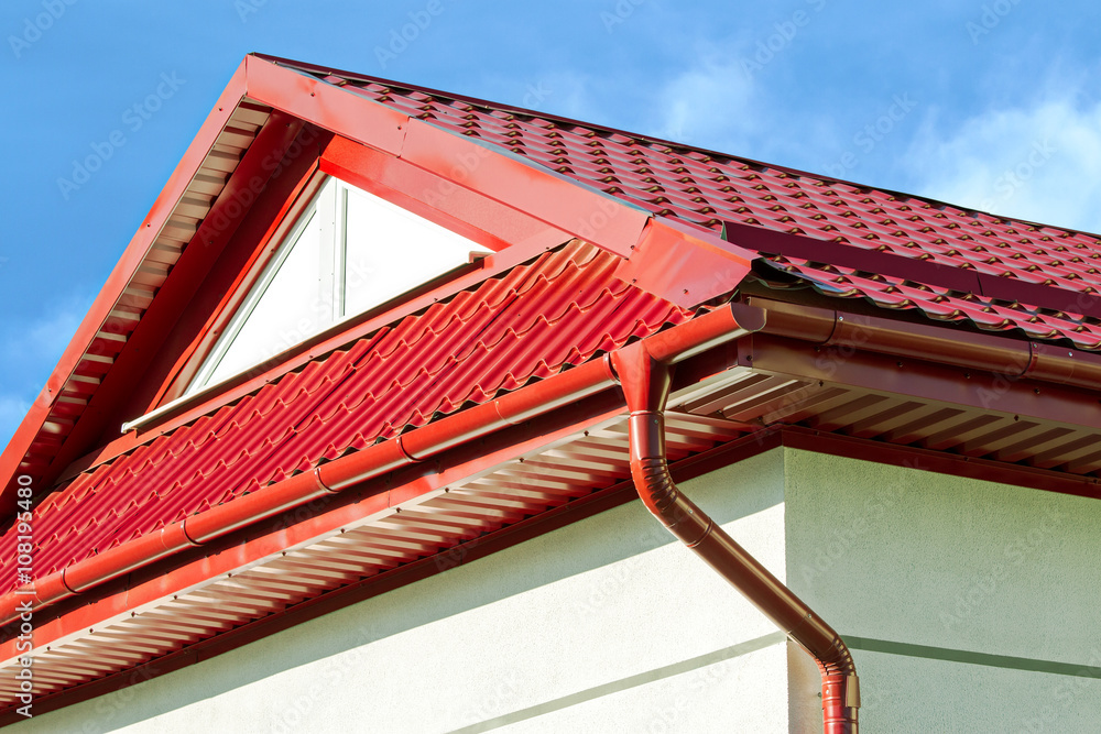 new red tiled roof with gutter