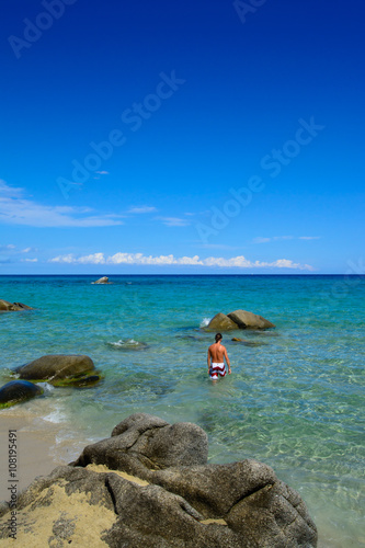 Lonely boy on the beach