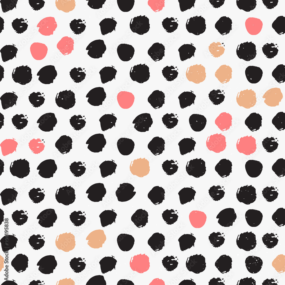 Fototapeta premium Seamless pattern with ink brush.