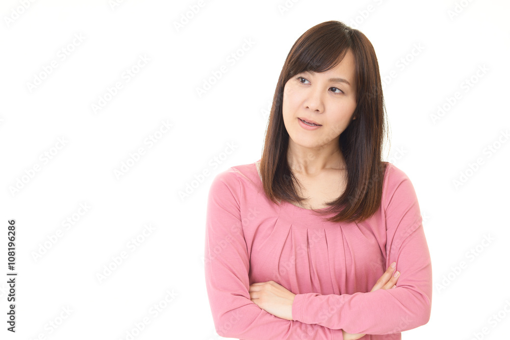 考え事をする女性 考え事をする女性
