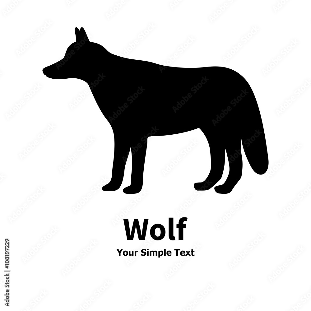 Isolated wolf silhouette Isolated wolf silhouette