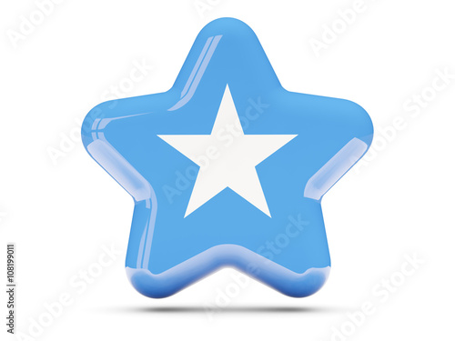 Star icon with flag of somalia