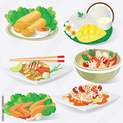 illustration. Thai cuisine