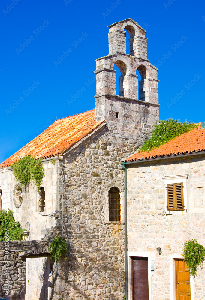 Church of Holy Virgin Mary in center of old town Budva, Montenegro