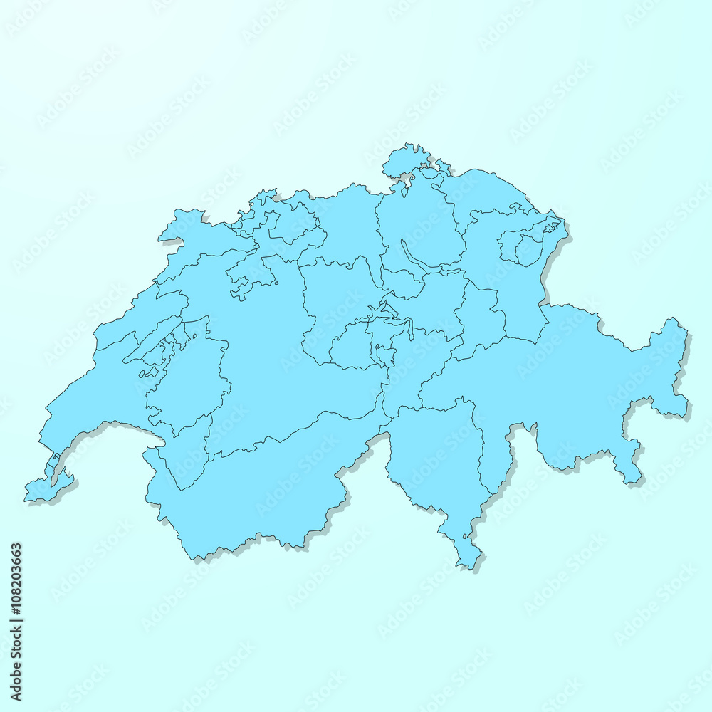 Switzerland blue map on degraded background vector