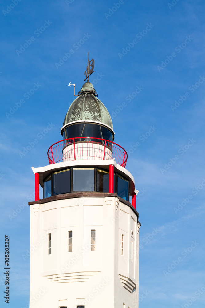 Top of former lighthouse now hotel in historic old town of Harlingen, Friesland, Netherlands Top of former lighthouse now hotel in historic old town of Harlingen, Friesland, Netherlands