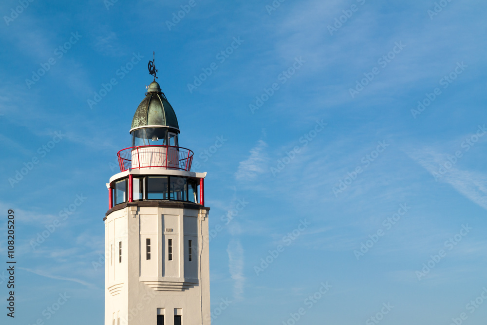 Top of former lighthouse now hotel in historic old town of Harlingen, Friesland, Netherlands Top of former lighthouse now hotel in historic old town of Harlingen, Friesland, Netherlands