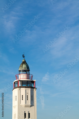 Top of former lighthouse now hotel in historic old town of Harlingen, Friesland, Netherlands